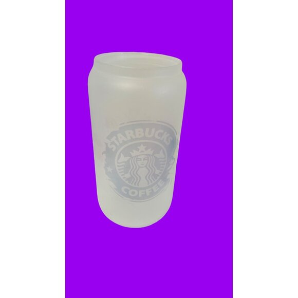 Starbucks Frosted Glass Cup Reusable 16oz Tall Coffee Tumbler Matte Finish Logo - Picture 5 of 5
